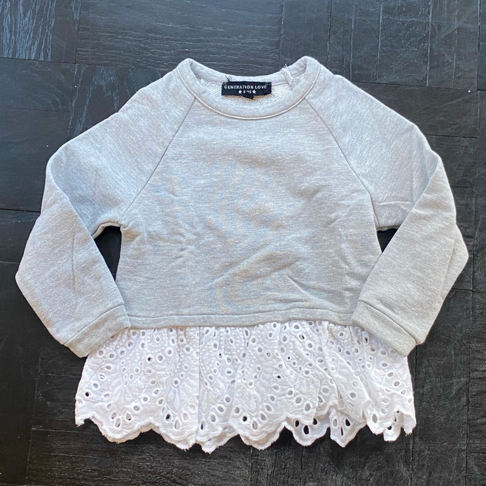 Generation Love Grey Girls Sweatshirt - Size 4 Years